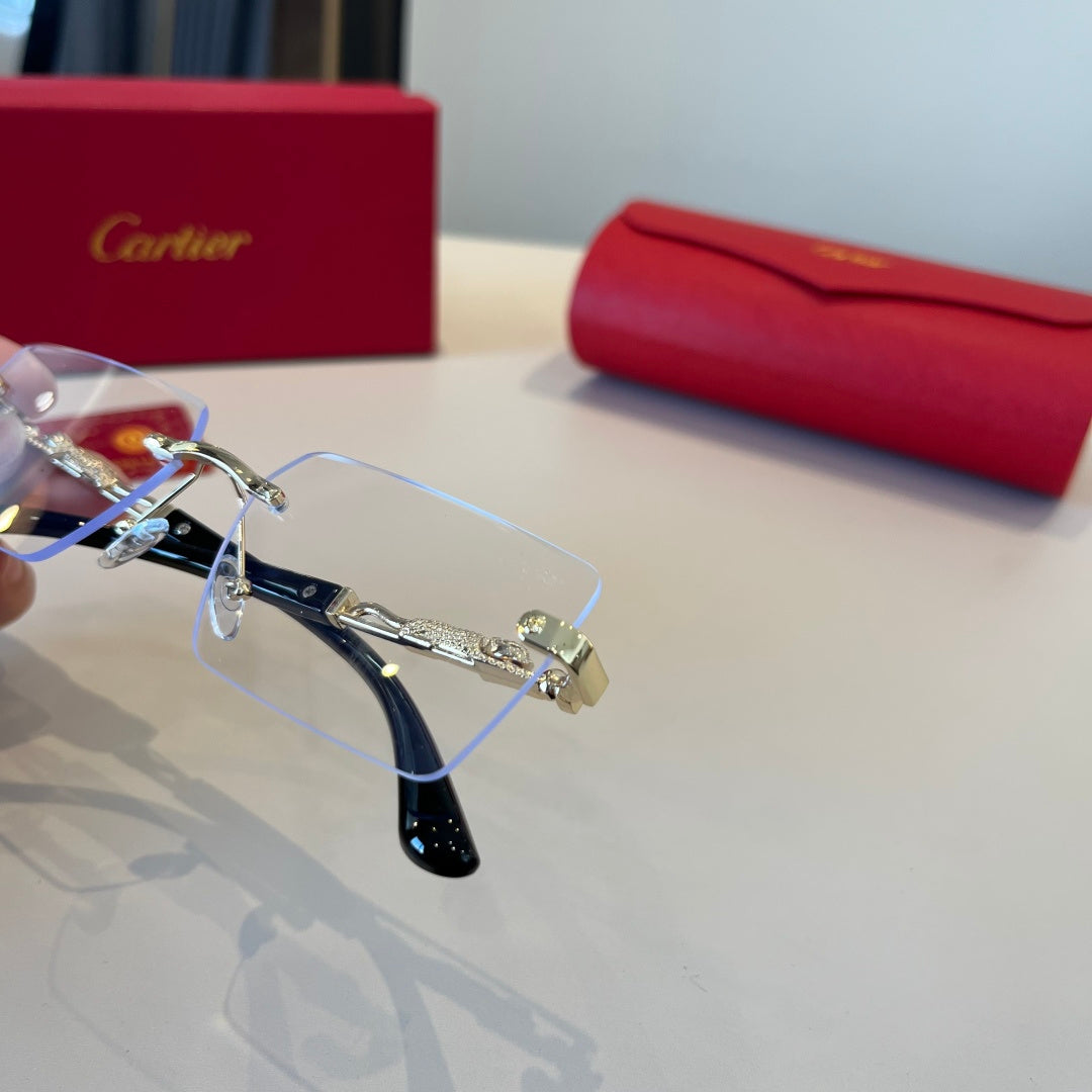 Cartier Lightweight Metal Rimless Silver Lens Sunglasses for Men & Wo - 998260 - detail image 8