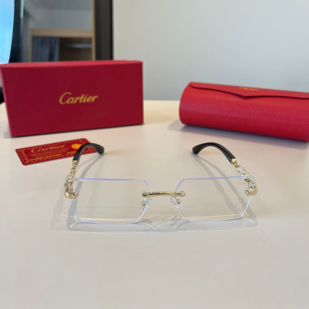 Cartier Lightweight Metal Rimless Silver Lens Sunglasses for Men & Wo - 998260 - detail image 2