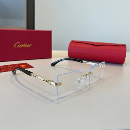 Cartier Lightweight Metal Rimless Silver Lens Sunglasses for Men & Wo - 867181