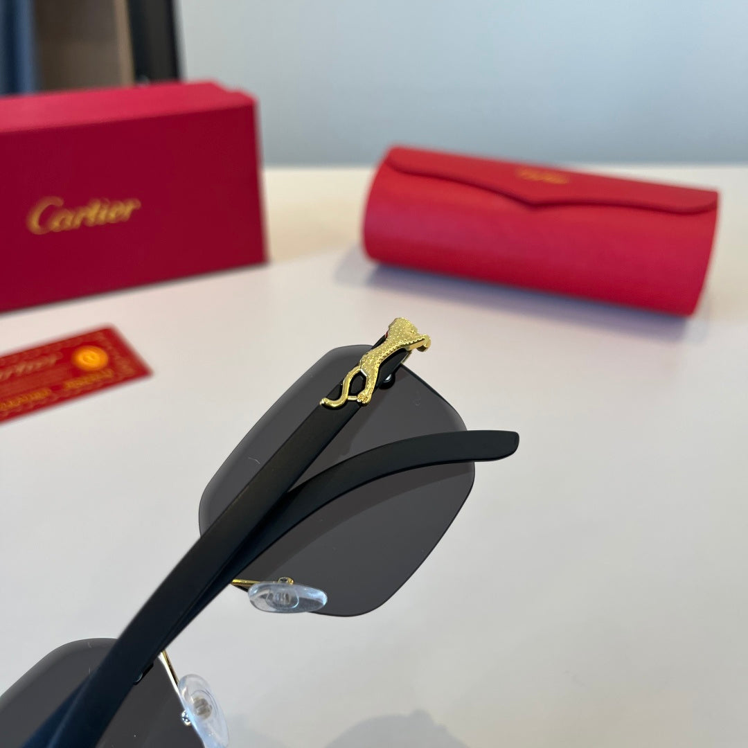 Cartier Lightweight Metal Rimless Silver Lens Sunglasses for Men & Wo - 867182 - detail image 6