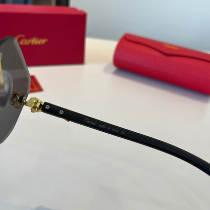 Cartier Lightweight Metal Rimless Silver Lens Sunglasses for Men & Wo - 867182 - detail image 5