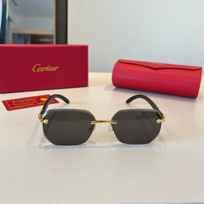 Cartier Lightweight Metal Rimless Silver Lens Sunglasses for Men & Wo - 867182 - detail image 2