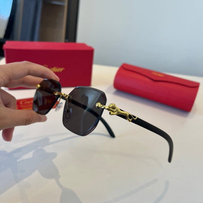 Cartier Lightweight Metal Rimless Silver Lens Sunglasses for Men & Wo - 867182 - detail image 4