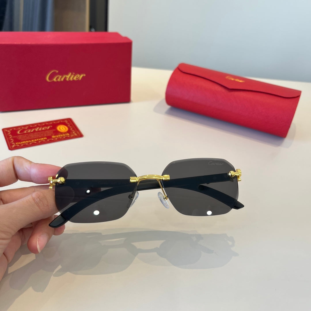 Cartier Lightweight Metal Rimless Silver Lens Sunglasses for Men & Wo - 867182 - detail image 9