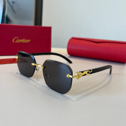 Cartier Lightweight Metal Rimless Silver Lens Sunglasses for Men & Wo - 867182 - detail image 3