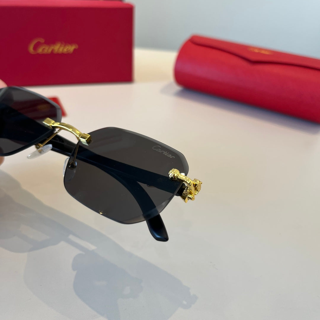 Cartier Lightweight Metal Rimless Silver Lens Sunglasses for Men & Wo - 867182 - detail image 8