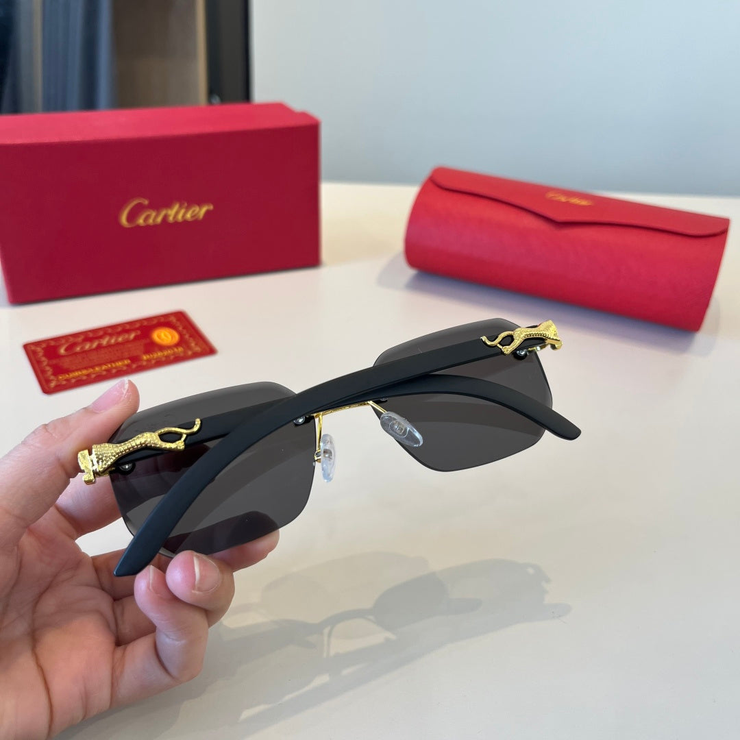 Cartier Lightweight Metal Rimless Silver Lens Sunglasses for Men & Wo - 998261 - detail image 7