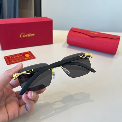 Cartier Lightweight Metal Rimless Silver Lens Sunglasses for Men & Wo - 867182 - detail image 7