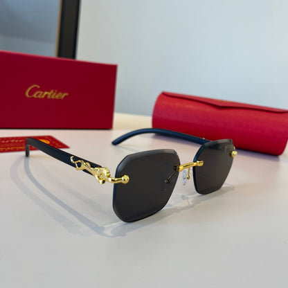 Cartier Lightweight Metal Rimless Silver Lens Sunglasses for Men & Wo - 867182