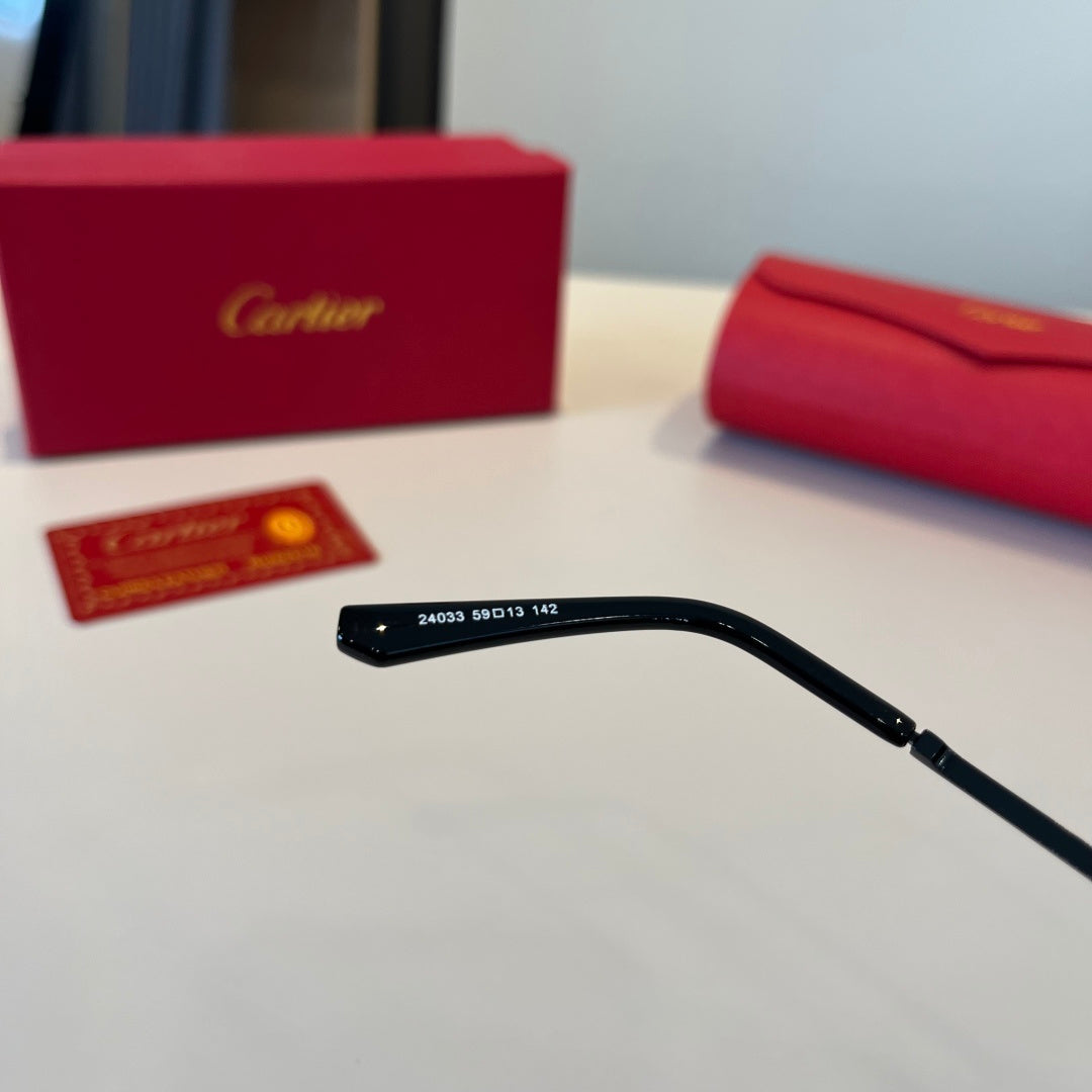 Cartier Lightweight Metal Rimless Silver Lens Sunglasses for Men & Wo - 998262 - detail image 6