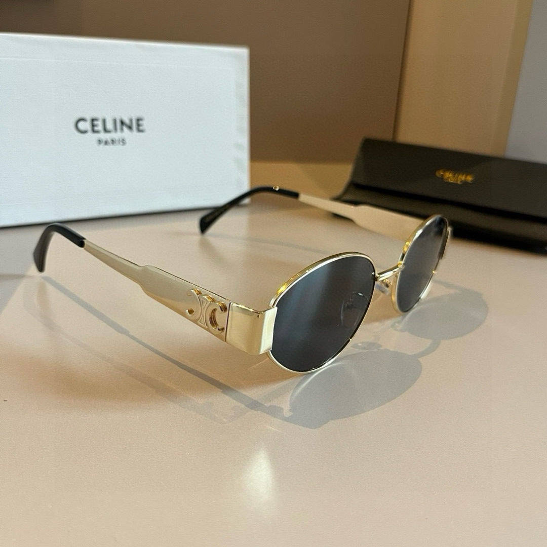 Celine Cat-Eye Gold Lens Sunglasses for Men & Women - 486953