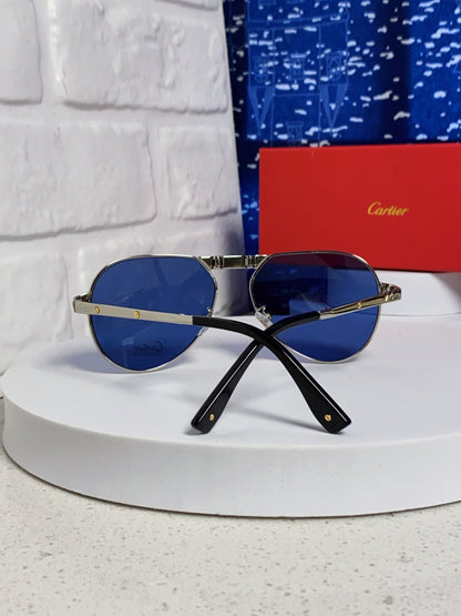 Cartier Folding Fashion Blue Lens Sunglasses for Men & Women - 382821 - detail image 3