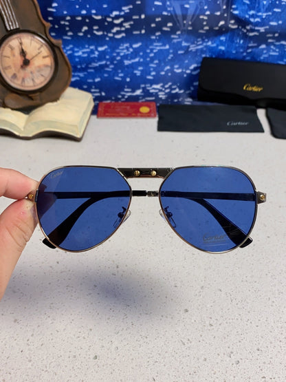 Cartier Folding Fashion Blue Lens Sunglasses for Men & Women - 382821 - detail image 4