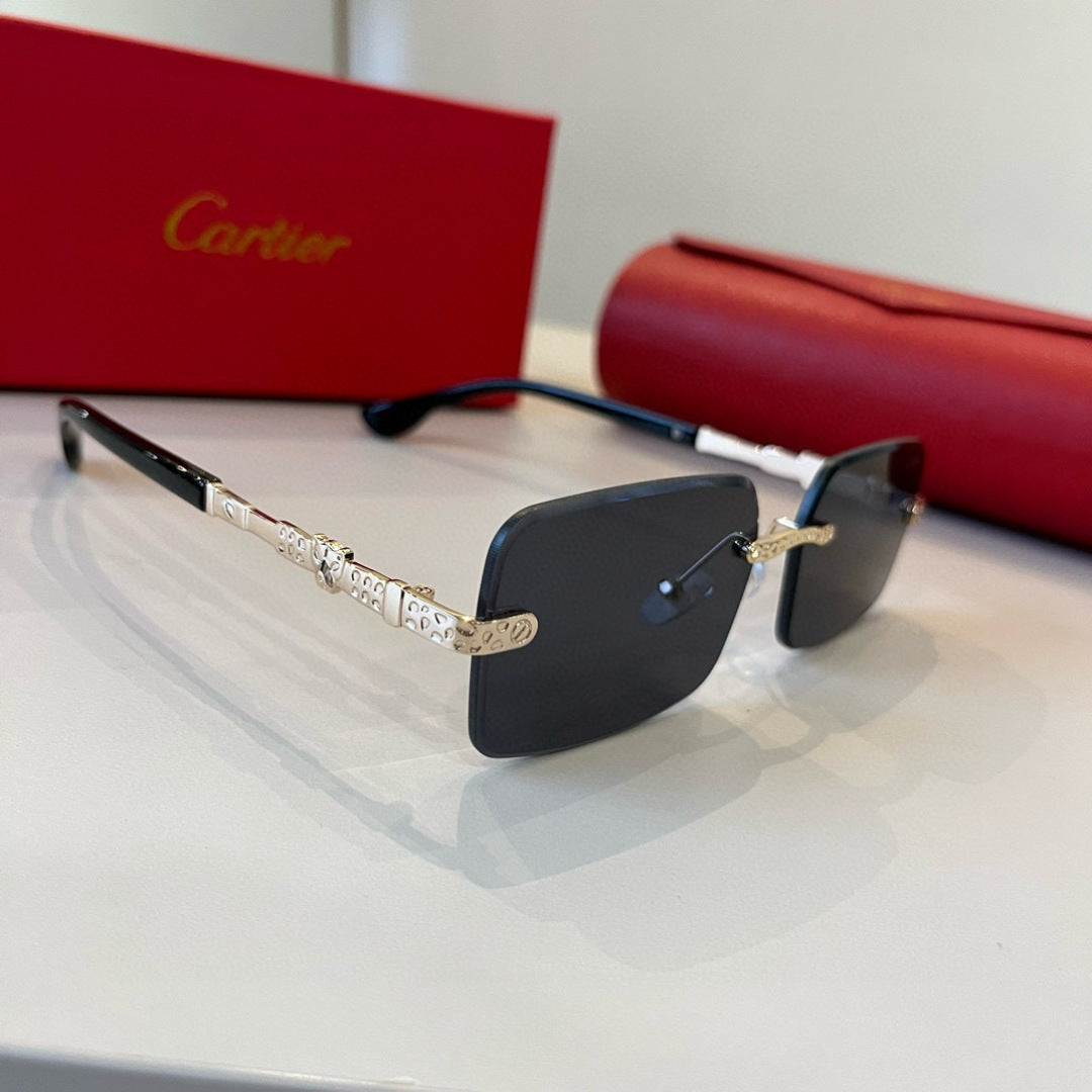Cartier Lightweight Metal Rimless Silver Lens Sunglasses for Men & Wo - 998272