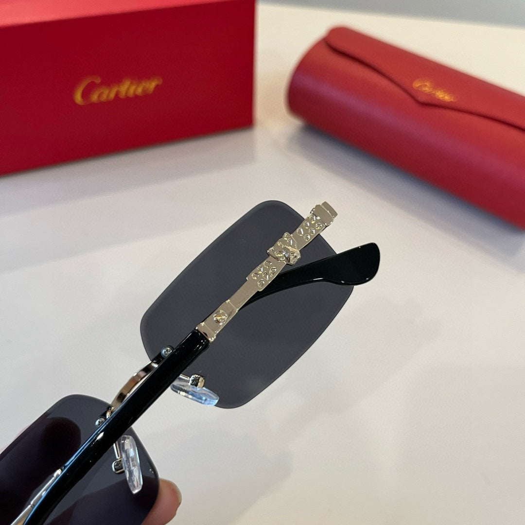 Cartier Lightweight Metal Rimless Silver Lens Sunglasses for Men & Wo - 998272 - detail image 6