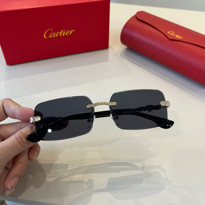 Cartier Lightweight Metal Rimless Silver Lens Sunglasses for Men & Wo - 998272 - detail image 4