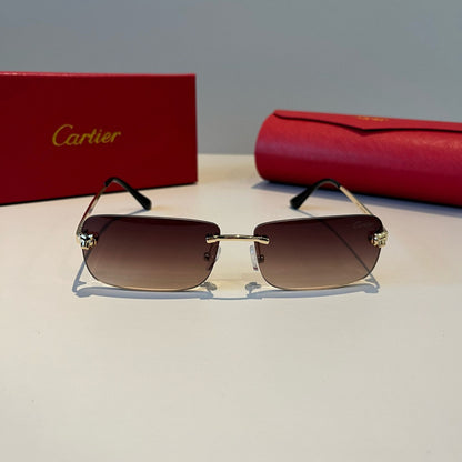 Cartier Lightweight Metal Rimless Red Lens Sunglasses for Men & Women - 998273 - detail image 2