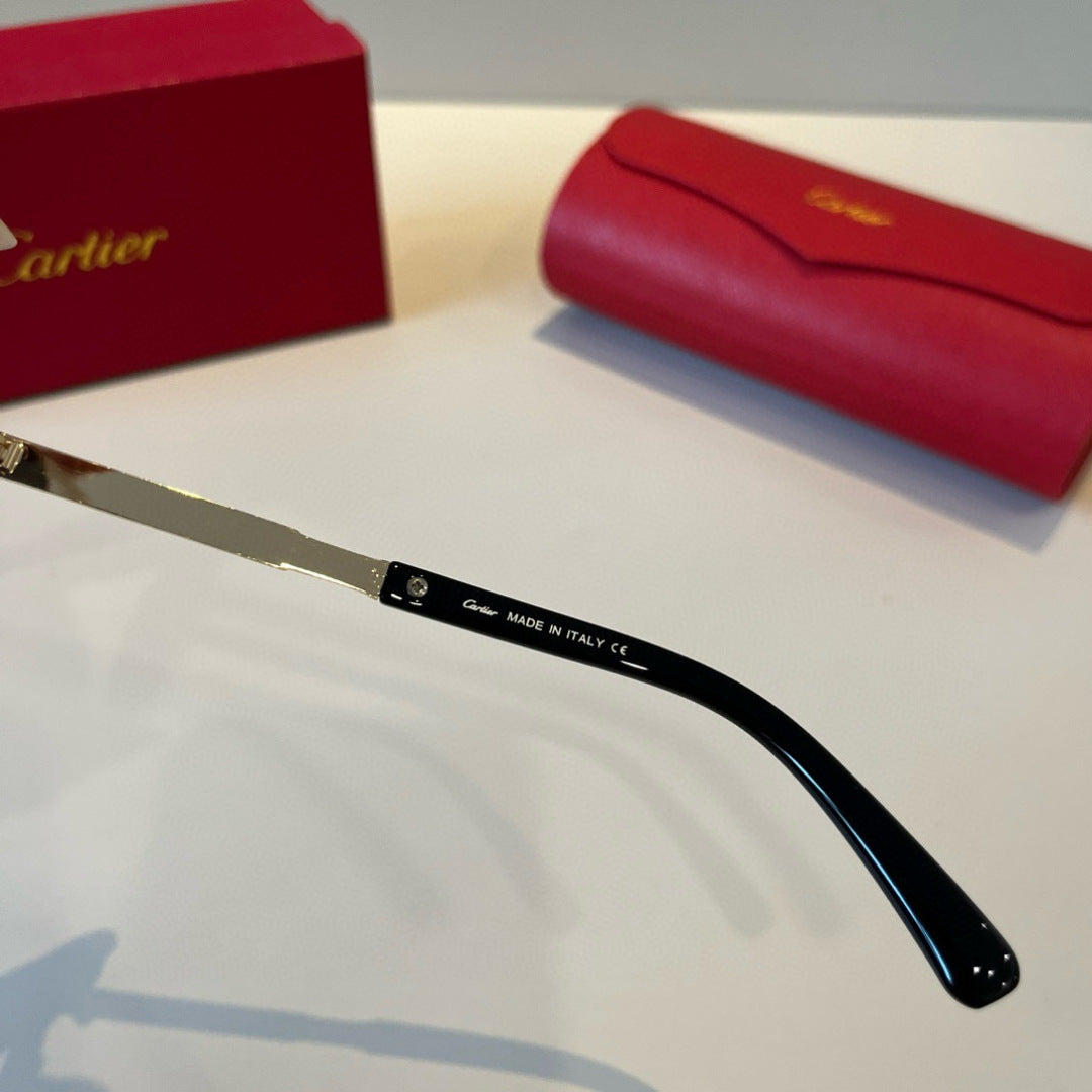Cartier Lightweight Metal Rimless Brown Lens Sunglasses for Men & Wom - 935105 - detail image 10