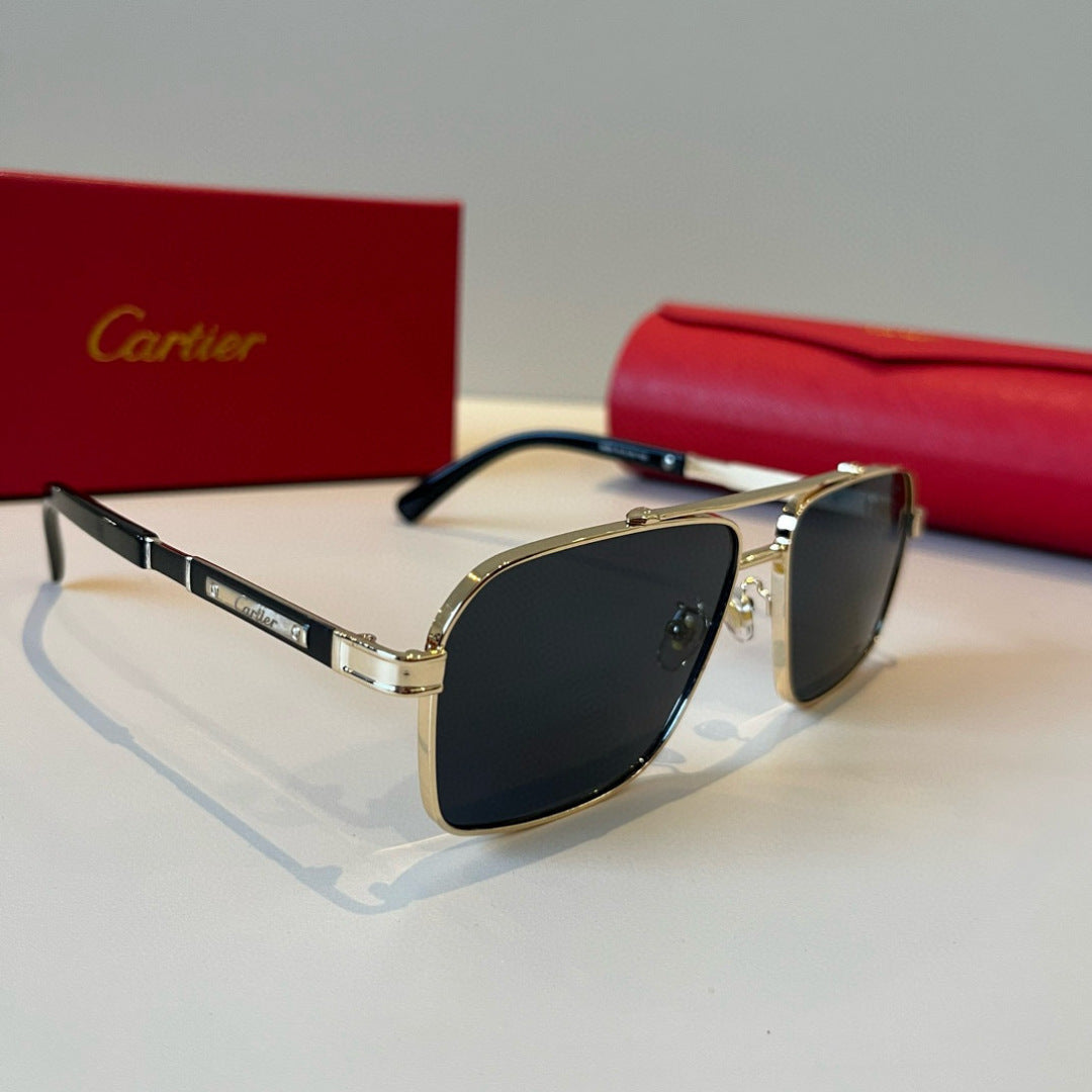 Cartier Lightweight Metal Rimless Brown Lens Sunglasses for Men & Wom - 935105