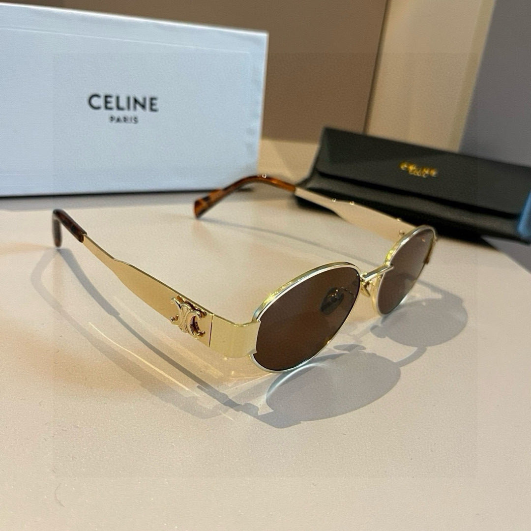 Celine Cat-Eye Gold Lens Sunglasses for Men & Women - 382518