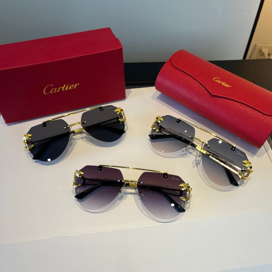 Cartier Lightweight Metal Rimless Silver Lens Sunglasses for Men & Wo - 867168 - detail image 8