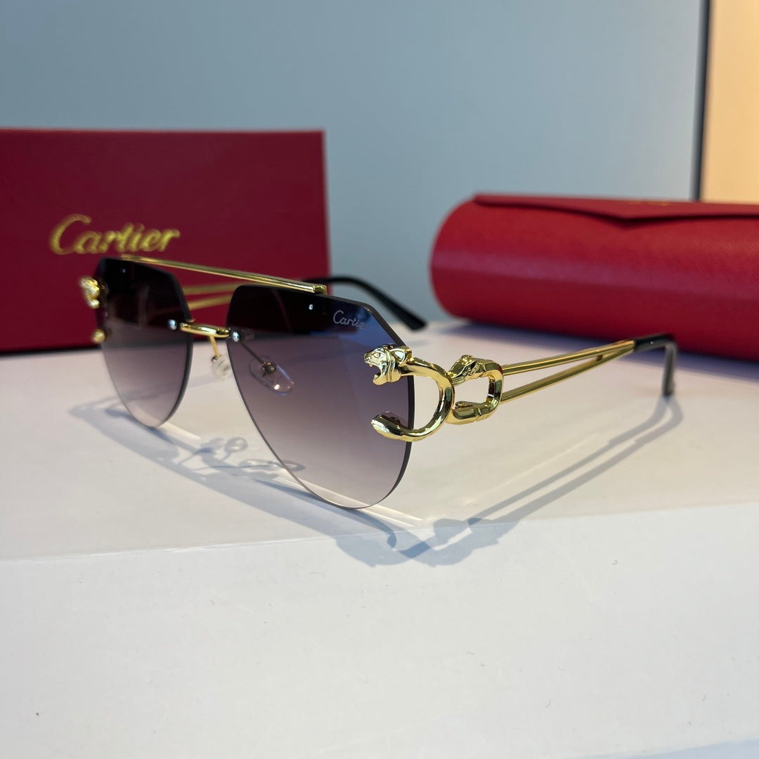 Cartier Lightweight Metal Rimless Silver Lens Sunglasses for Men & Wo - 867168 - detail image 3