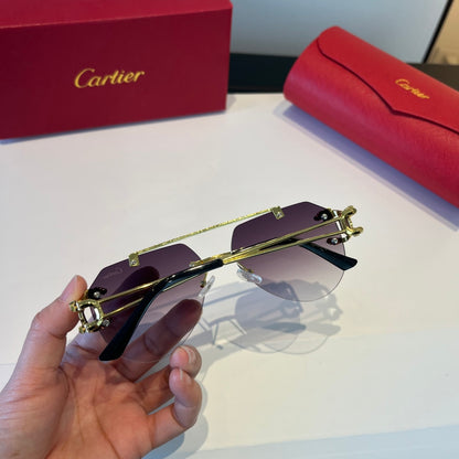 Cartier Lightweight Metal Rimless Silver Lens Sunglasses for Men & Wo - 449500 - detail image 5