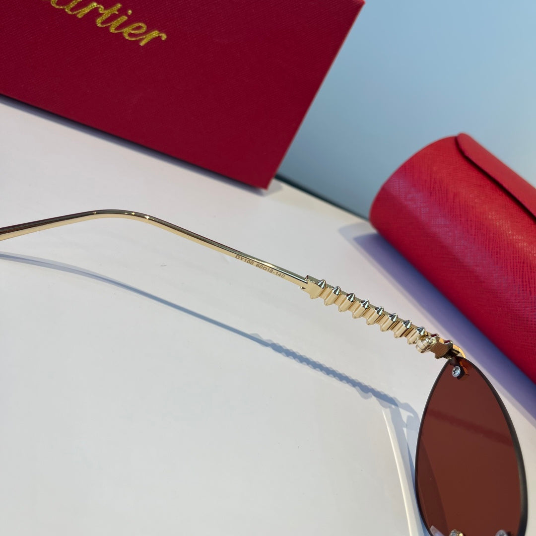 Cartier Lightweight Metal Rimless Red Lens Sunglasses for Men & Women - 867184 - detail image 9