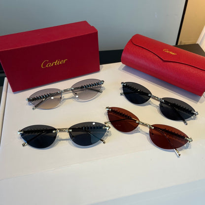 Cartier Lightweight Metal Rimless Silver Lens Sunglasses for Men & Wo - 867186 - detail image 8