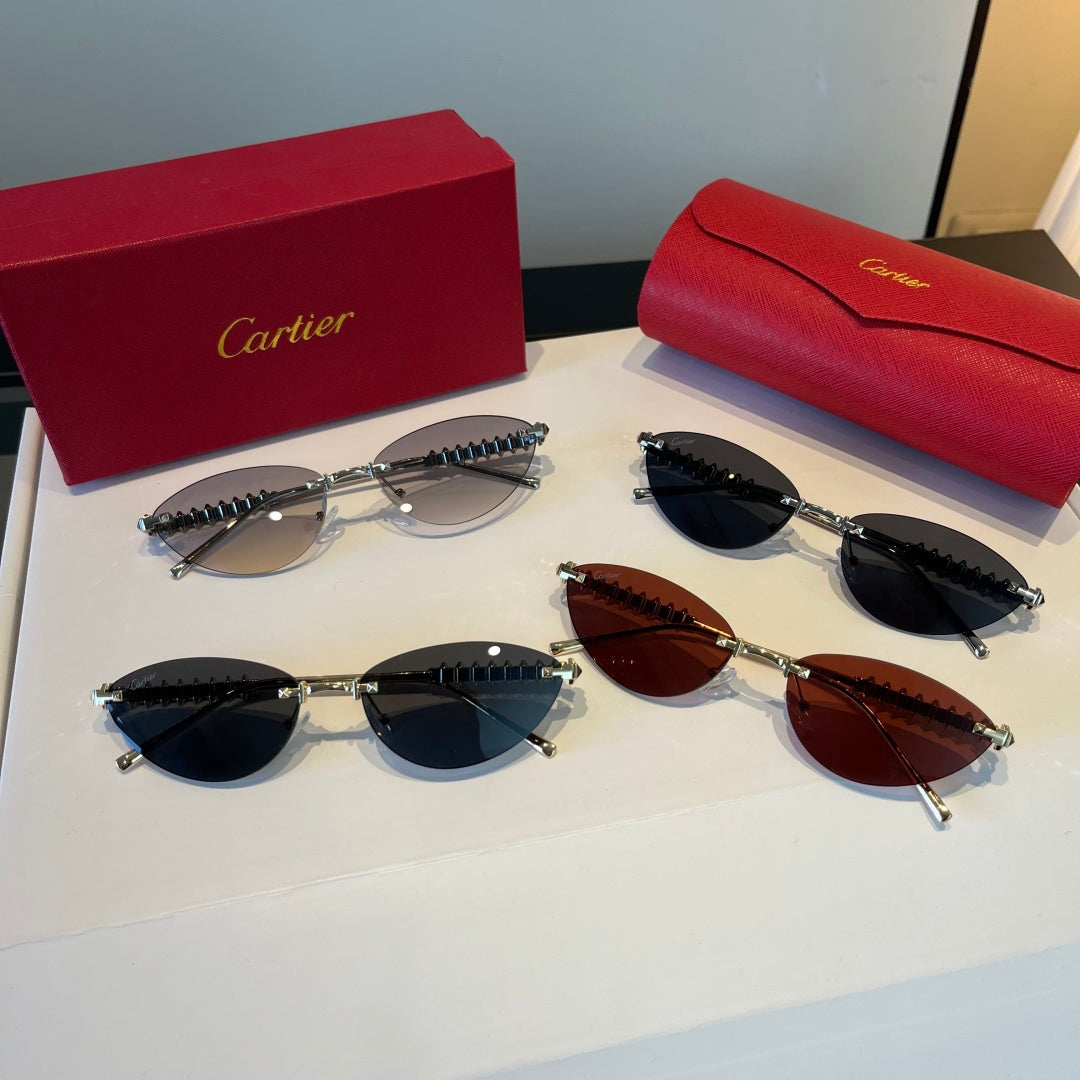 Cartier Lightweight Metal Rimless Red Lens Sunglasses for Men & Women - 998263 - detail image 10