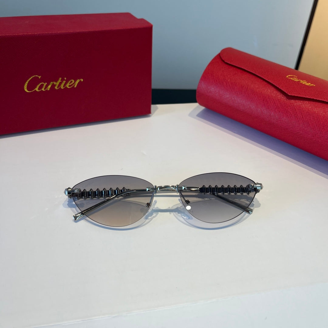 Cartier Lightweight Metal Rimless Silver Lens Sunglasses for Men & Wo - 998264 - detail image 4