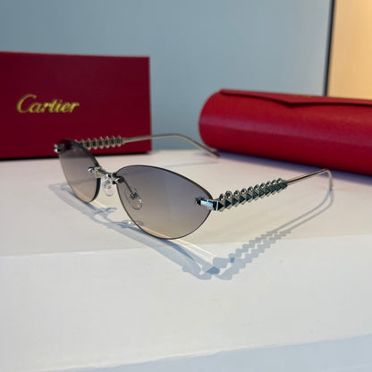 Cartier Lightweight Metal Rimless Silver Lens Sunglasses for Men & Wo - 998264 - detail image 3