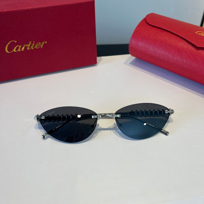 Cartier Lightweight Metal Rimless Silver Lens Sunglasses for Men & Wo - 998265 - detail image 4