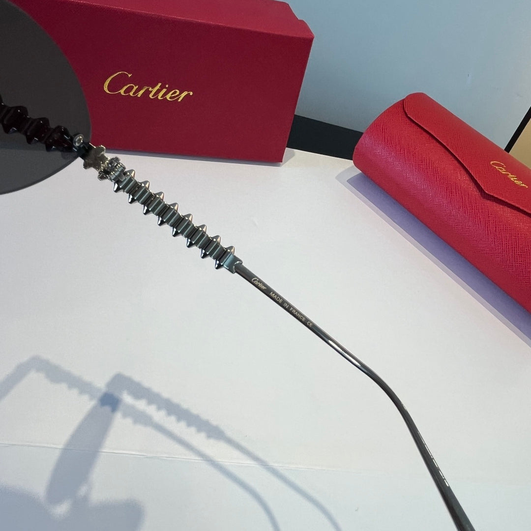 Cartier Lightweight Metal Rimless Silver Lens Sunglasses for Men & Wo - 998265 - detail image 6