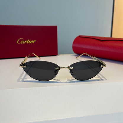 Cartier Lightweight Metal Rimless Silver Lens Sunglasses for Men & Wo - 998266 - detail image 2