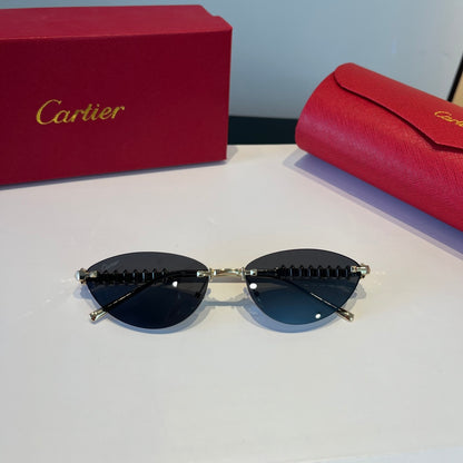 Cartier Lightweight Metal Rimless Silver Lens Sunglasses for Men & Wo - 998266 - detail image 6