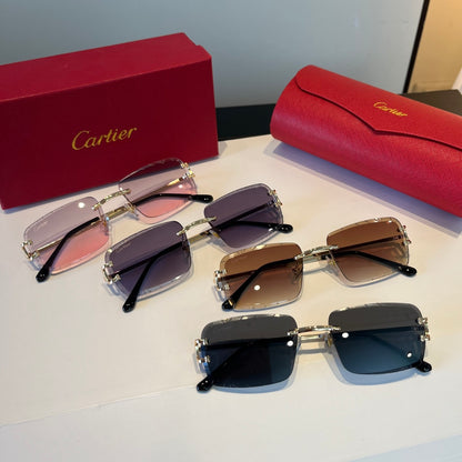 Cartier Lightweight Metal Rimless Silver Lens Sunglasses for Men & Wo - 998254 - detail image 9