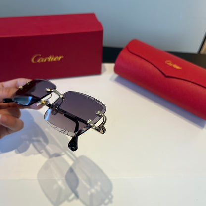 Cartier Lightweight Metal Rimless Silver Lens Sunglasses for Men & Wo - 398988 - detail image 7