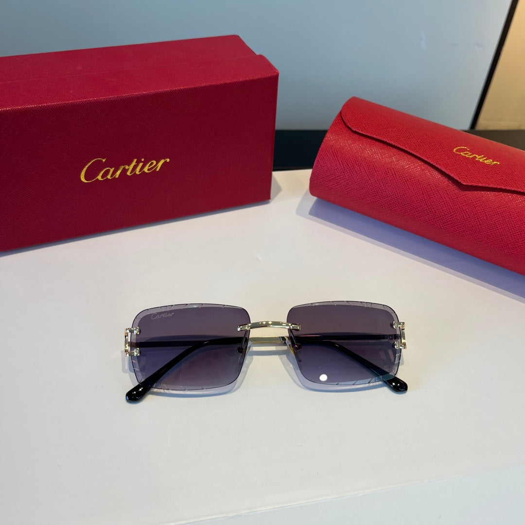 Cartier Lightweight Metal Rimless Silver Lens Sunglasses for Men & Wo - 998254 - detail image 8