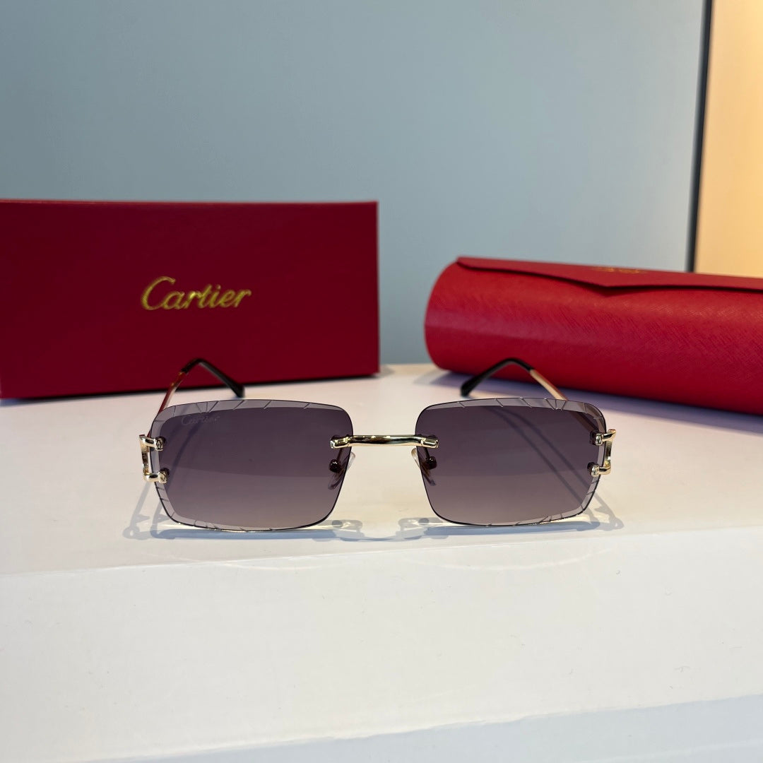 Cartier Lightweight Metal Rimless Silver Lens Sunglasses for Men & Wo - 998254 - detail image 2