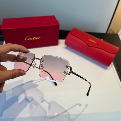 Cartier Lightweight Metal Rimless Silver Lens Sunglasses for Men & Wo - 867175 - detail image 5