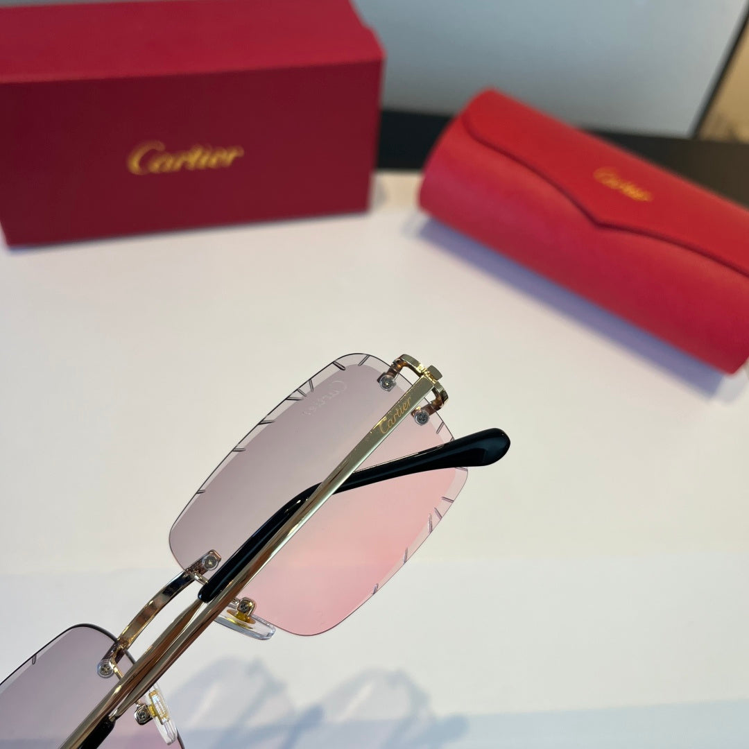 Cartier Lightweight Metal Rimless Silver Lens Sunglasses for Men & Wo - 867175 - detail image 7
