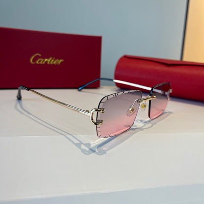 Cartier Lightweight Metal Rimless Silver Lens Sunglasses for Men & Wo - 867175 - detail image 2