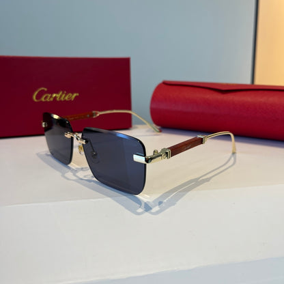 Cartier Lightweight Metal Rimless Red Lens Sunglasses for Men & Women - 998256 - detail image 2