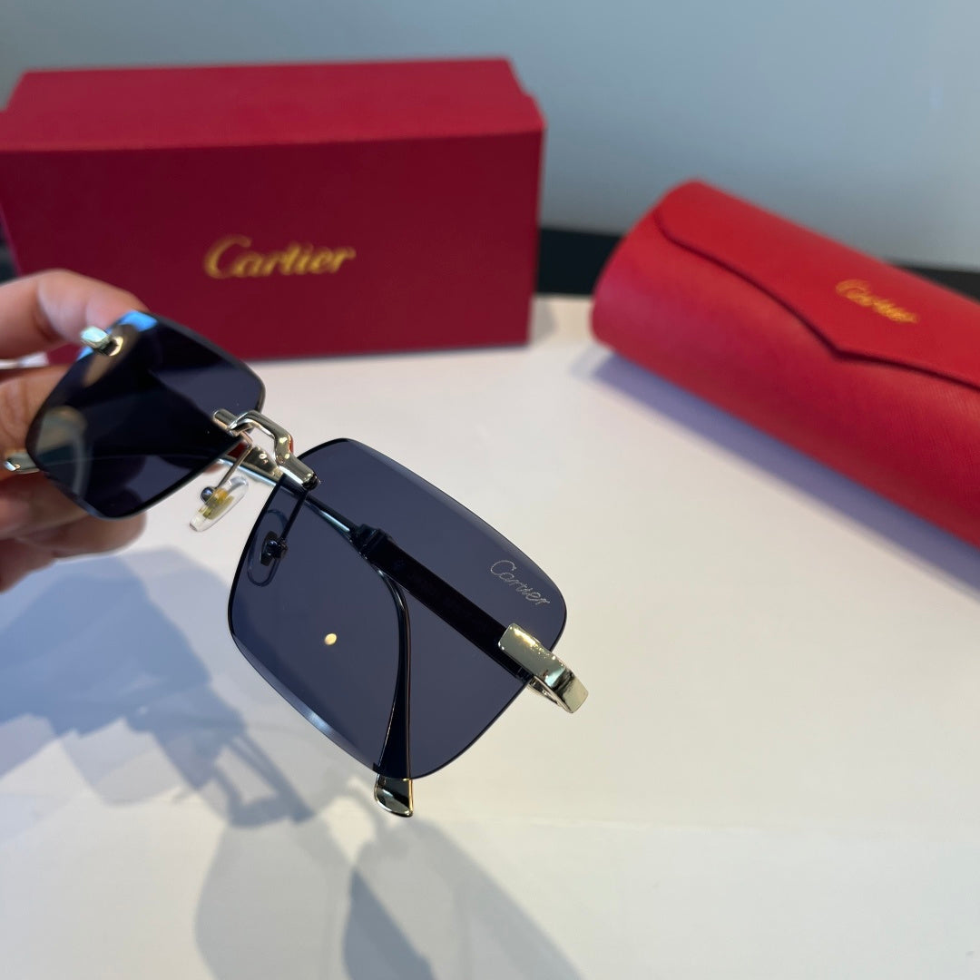 Cartier Lightweight Metal Rimless Red Lens Sunglasses for Men & Women - 998256 - detail image 7