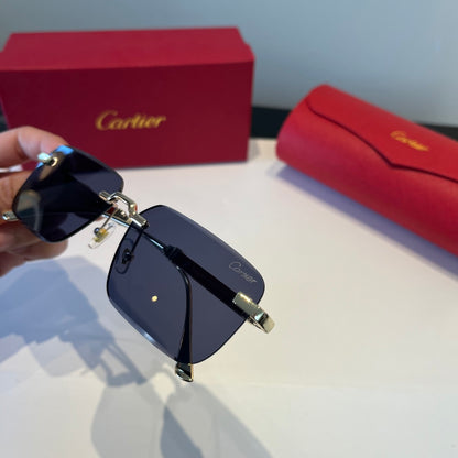 Cartier Lightweight Metal Rimless Red Lens Sunglasses for Men & Women - 867176 - detail image 7