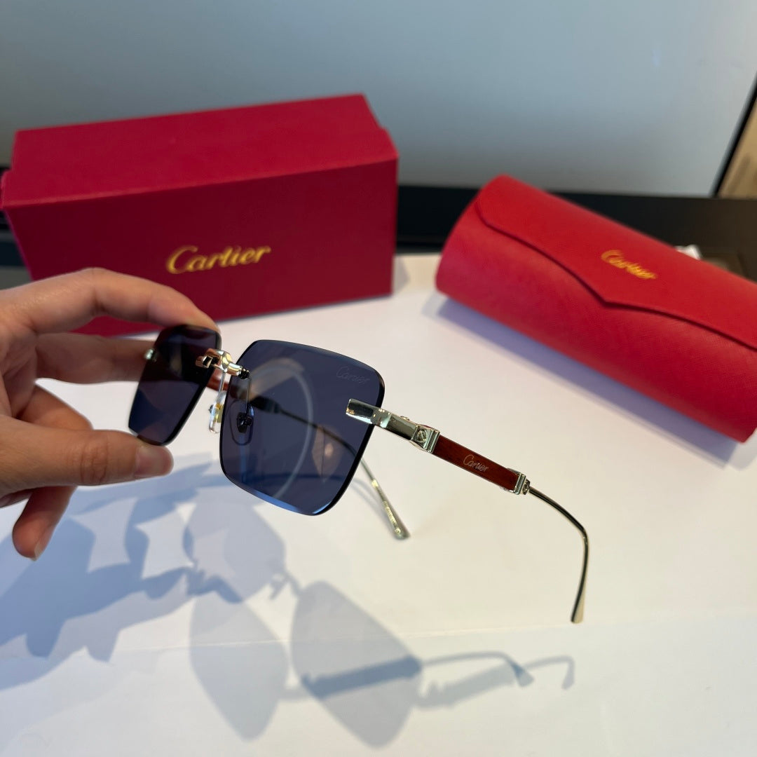 Cartier Lightweight Metal Rimless Red Lens Sunglasses for Men & Women - 867176 - detail image 3