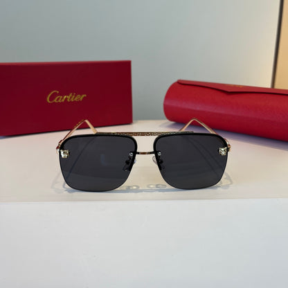 Cartier Metal Fashion Silver Lens Sunglasses for Men & Women - 998202 - detail image 2