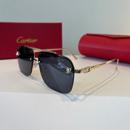 Cartier Metal Fashion Silver Lens Sunglasses for Men & Women - 998202 - detail image 3