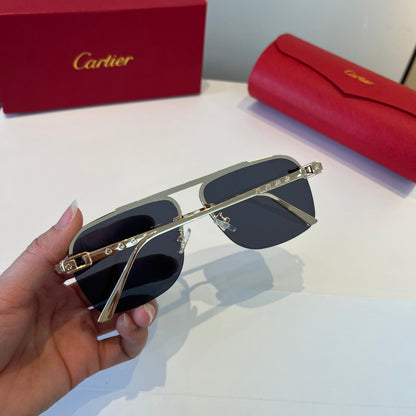 Cartier Metal Fashion Silver Lens Sunglasses for Men & Women - 998202 - detail image 6